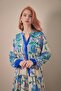 Printed Dress with Elastic Sleeves - 3