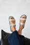 Cistra Women's Daily Comfort Leather Slippers Beige - 2