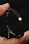 Men's Steel Bracelet - Black Hematite Stone Macrame Knitted Men's Bracelet