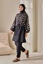 Patterned Hijab Swimsuit Tunic Black - 4