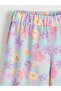 Nevavm Patterned Girl's Capri Pants with Elastic Waist - 3