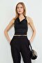Neck-High Buckle Blouse - 2