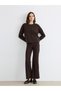 Esvab • Modern & Distinctive Wide-Leg Women's Knitwear Pants with Waist Cord - 2