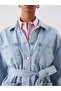 Two Mt Shop Quality Shirt Collar Women's Jean Jacket - 5