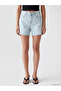 Xside Blue High Waist Bermuda Fit Women's Jean Shorts - 2