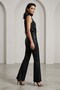 Vera High Waist Black Genuine Stretch Leather Spanish Flare Pants - 2
