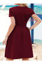 Women's short sleeve crew neck front pleat detail janjan crepe dress - 3