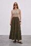 Tasseled Elastic Waist Maxi Skirt