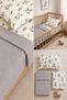 100% Cotton Mother's Side Park Bed Compatible Baby Pique and Sheet Set 3-Piece Set (Light Gray)-Compatible with 60X120-70X110-70X120 Beds