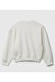 Girl's Ecru Front Sequined Printed Ribbed Relaxed Fit Sweatshirt - 2