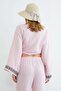 Tied Kimono with Embroidered Collar and Sleeves - 8