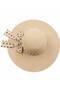 Wide Brim Summer Straw Hat with Polka Dot Ribbon Detail - 5