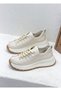 D26Ya-3905 Genuine Leather Women's Sports Shoes 5cm Padded Sole Comfortable Daily Shoes - 2