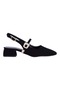 Christina Rose 2814 Black 3cm Slingback Suede Women's Heeled Shoes