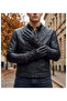 Men's Faux Leather Gloves with Fur Inside, (Ribbed) - 2