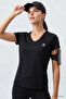 Black Basic Short Sleeve Standard Fit V-Neck Women's T-Shirt - 97145 - 2