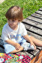 Boy's Shorts Set with Lettering Printed Shorts and Lacing Accessories, Ages 1.5-5, Ecru - 5