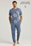 Cotton Short Sleeve Pajama Set Indigo