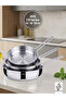 Steel 3-Piece Oil Pan Set |   16 Cm-18 Cm-20 cm |   18/10 Stainless |   Induction Compatible |