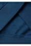 Boy's Navy Blue Embroidered Front Ribbed Raglan Sleeve Crew Neck Sweatshirt - 3