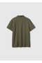 Men's Dark Khaki Regular Fit Short Sleeve Polo T-Shirt - 2