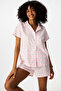 Women's White Short Sleeve Cotton Pyjama Set with Shorts - 2