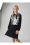 Girl's Burgundy Sequin Velvet Evening Dress with Bolero - 3