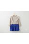 Girl's Lace Detailed Blouse Leather Pleated Skirt 2-Piece Set - 6
