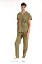 Khaki Luxury Lycra Grey Bottom Top Suit Doctor Nurse Uniform - 3