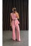 Gold Button Detailed Sleeveless Vest and Pants Set with Belt Accessory - 8