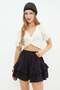 Elastic Waist Layered Short Skirt - 6