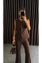 Women's Double Suit with Slit-Cut Sleeves, Buttoned Vest and Trousers - 6
