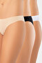 Women's Lycra Seamless 3-Piece Cotton Bikini Panties 924/White-Black-Tan - 8