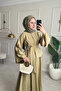 Ensade Polyester Fabric Spanish Sleeve Blouse & Elastic Waist Skirt Hijab Green Set - 4