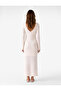 Long Spanish Sleeves, Sun Protection Detail, Boat Neck, Long Mesh Crochet Dress - 3