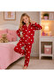 Girls' Cotton Heart Pattern Suede Fabric Pajamas Set - 2