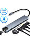 Usb 8 In 1 Type C 3.1 To 4K HDMI-compatible Hub Adapter With RJ45 SD/TF Card Reader PD Fast Charg... - 7
