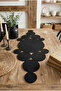 Pointy Black Washable Cotton Straw Rope Living Room Coffee Table Kitchen Table Cloth Runner - 4