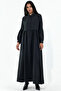 Women's Buttoned Long Hijab Dress 1551 - Black