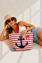 Beach Punch Embroidered Zippered Large Women's Beach Bag - 3