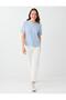 Light Blue 100% Cotton Short Sleeve Basic Knitted T-Shirt - 2
