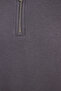 Men's Relax Fit Comfortable Cut Cotton 3 Thread Zippered Polo Neck Dark Gray Sweatshirt - 7