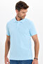 Men's slim fit premium series 100% cotton soft mercerized blue polo collar t-shirt - 7