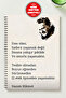 Nazim Hi̇kmet A5 Metal Spiral Unlined Cardboard Cover Nazim Hi̇kmet Notebook
