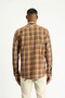 Long Sleeve Regular Fit Plaid Sports Cotton Button Collar Shirt - 5