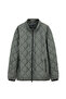 Windproof Quilted Sports Coat with Stand Collar and Zippered Pockets