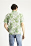 Short Sleeve Oversize Patterned Sports Cotton Shirt - 5