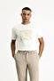 Printed Slim Fit Crew Neck Cotton T-Shirt - 2