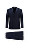 8 Drop Muscle Fit Long Athletic Cut Striped Waist Buckled Double-Breasted Suit - 2