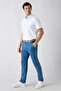Tapered Fit Cotton Denim Trousers with Side Pockets - 3